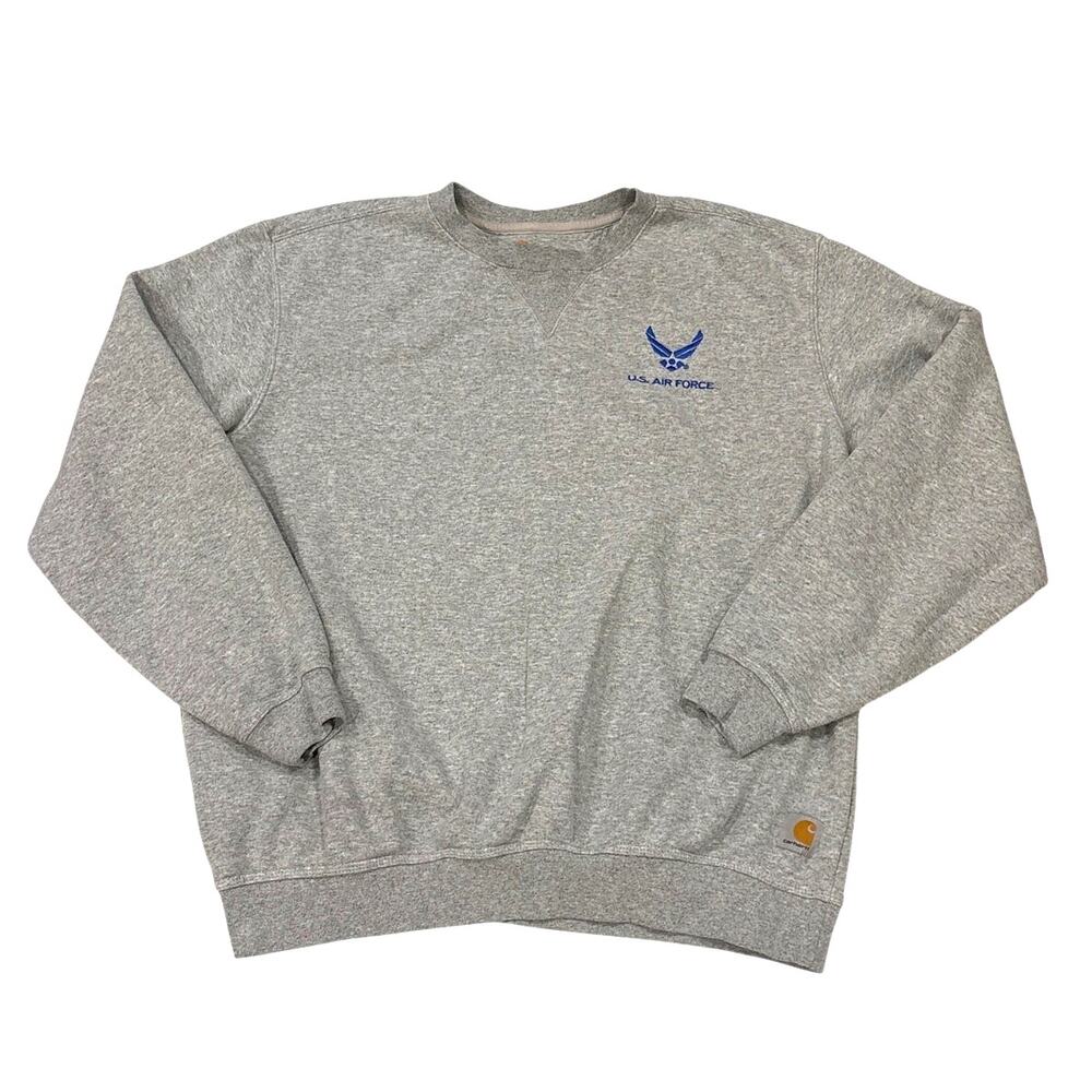 Carhartt Airforce Sweatshirt Mens Sz Large Gray Original Fit Midweight Crew Neck